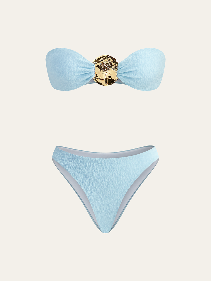 Bikini Détaillé Doré Avec Couverture