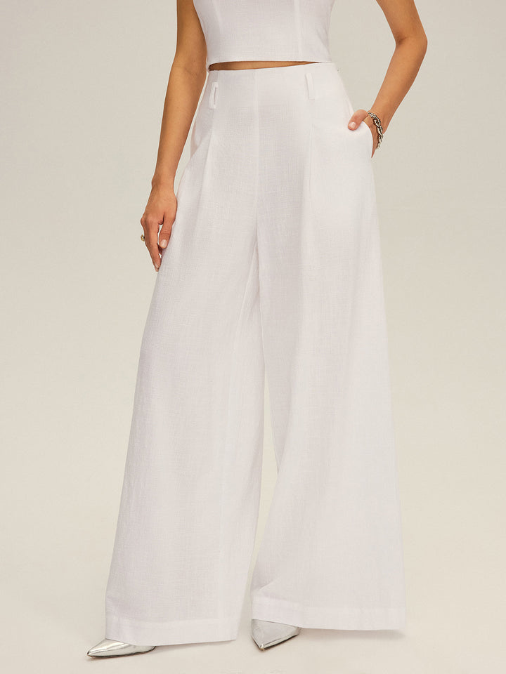 Ensemble Haut Bardot et Pantalon Large en Coton