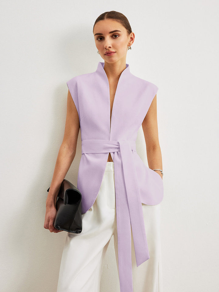 Top péplum à ceinture