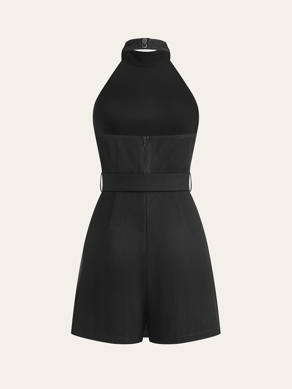 Combinaison Satinée à Colhalter Sans Dos avec Ceinture