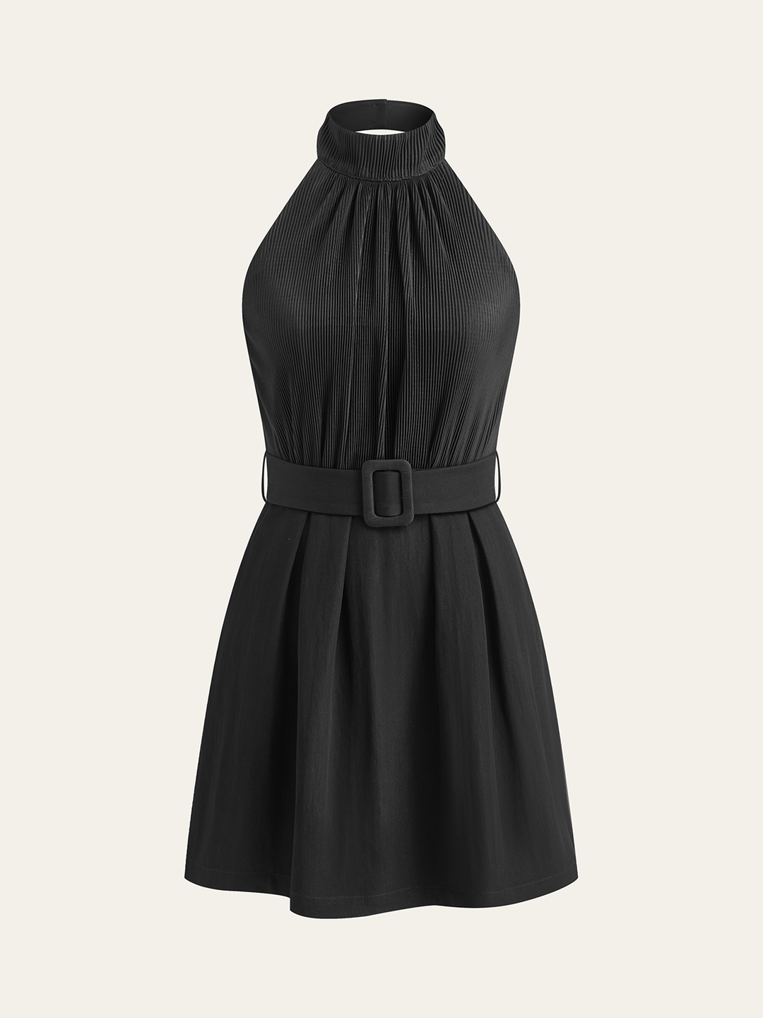 Combinaison Satinée à Colhalter Sans Dos avec Ceinture