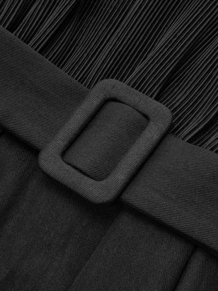 Combinaison Satinée à Colhalter Sans Dos avec Ceinture