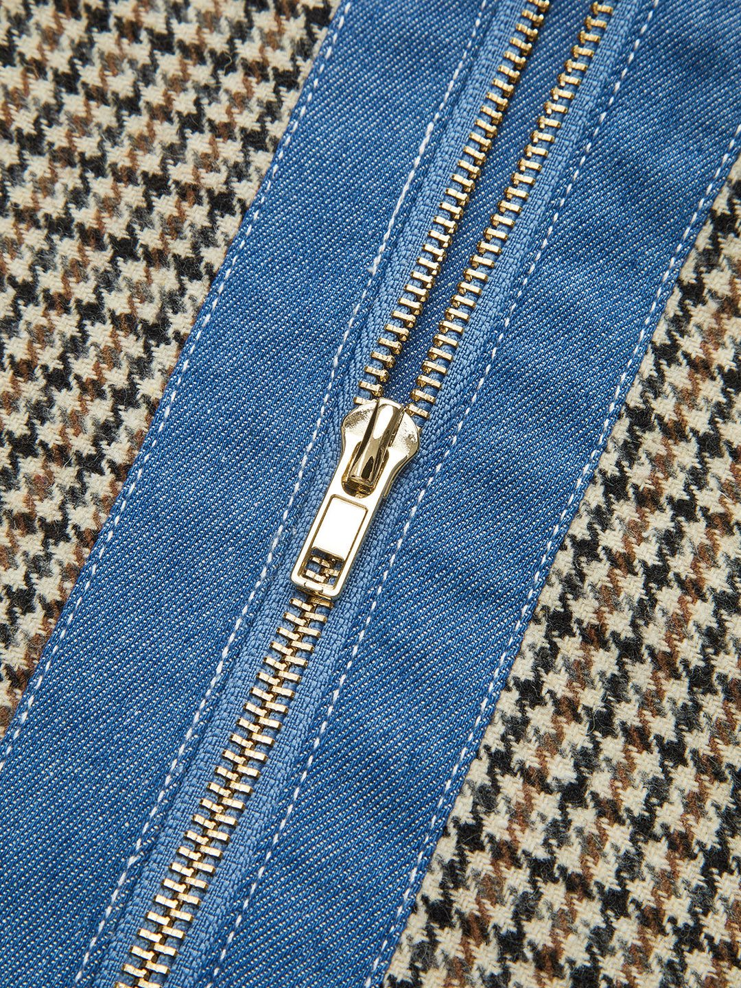 Robe Mini à Revers Plaid