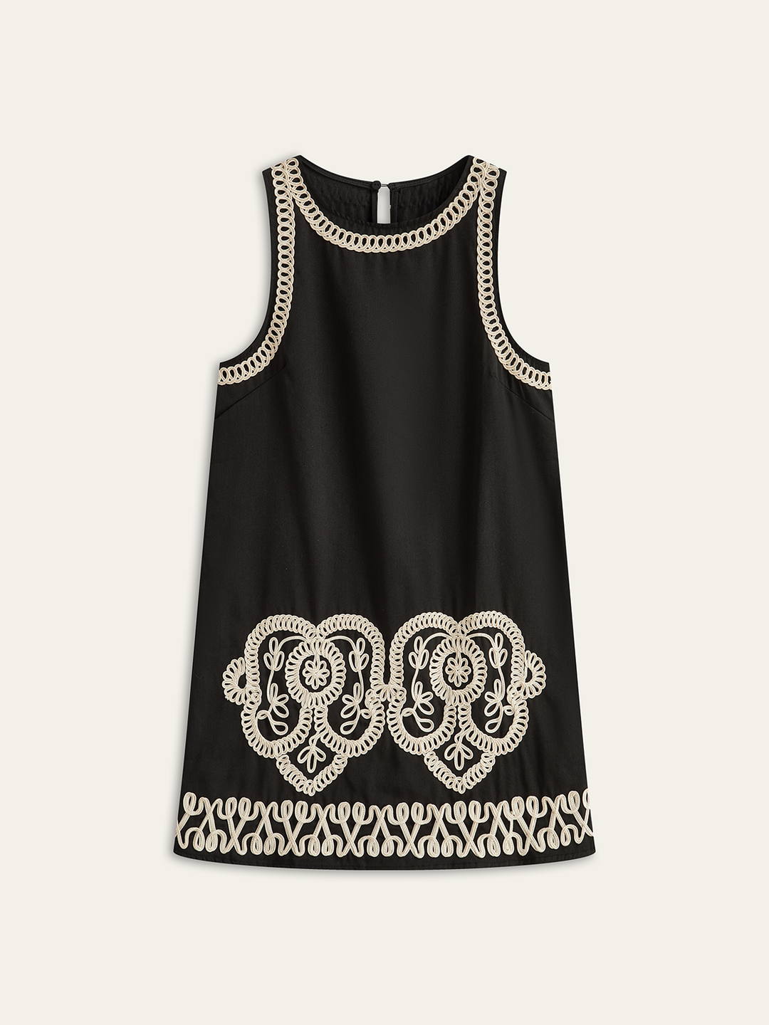 Robe Courte Sans Manches Brodée