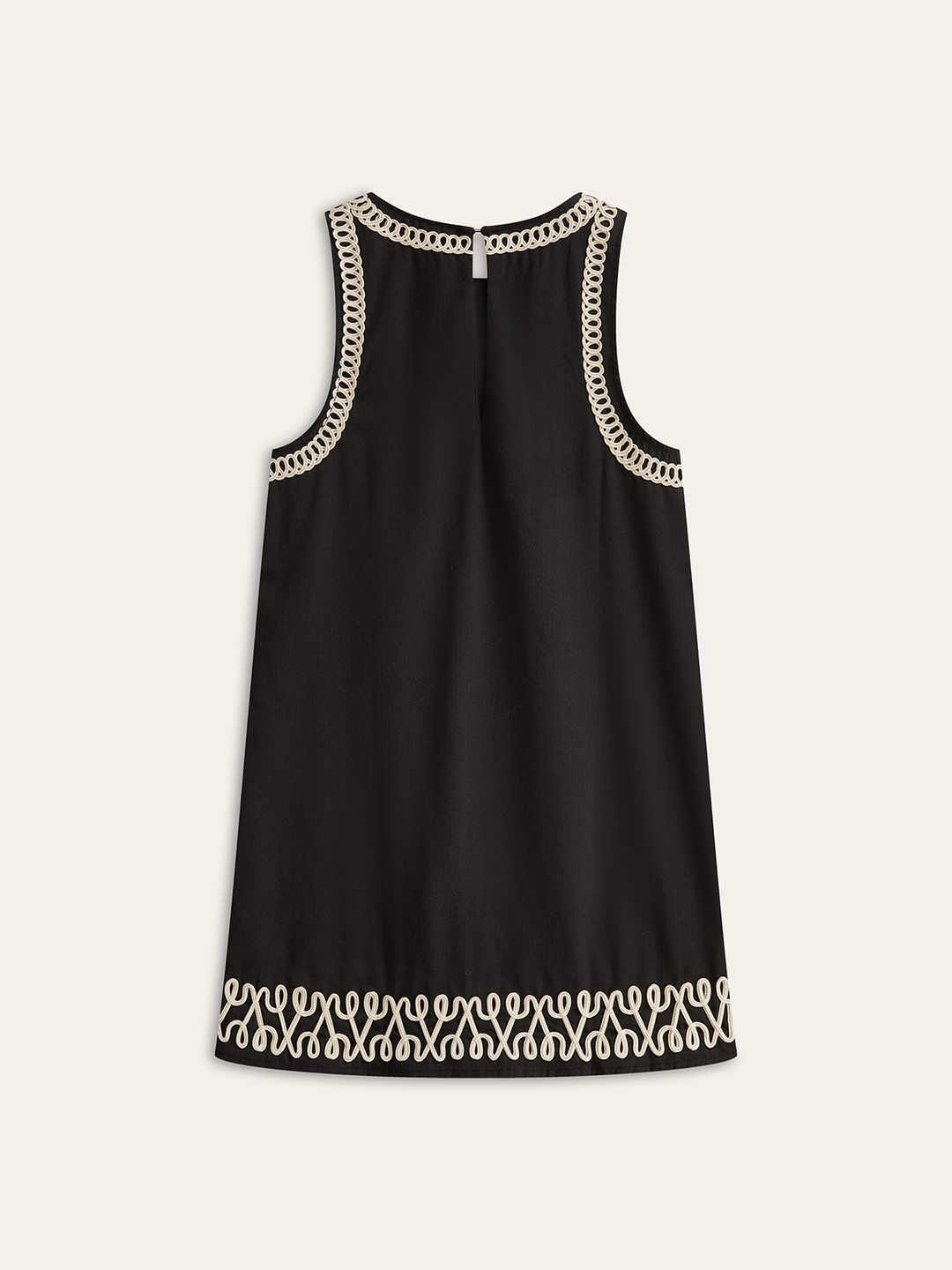 Robe Courte Sans Manches Brodée