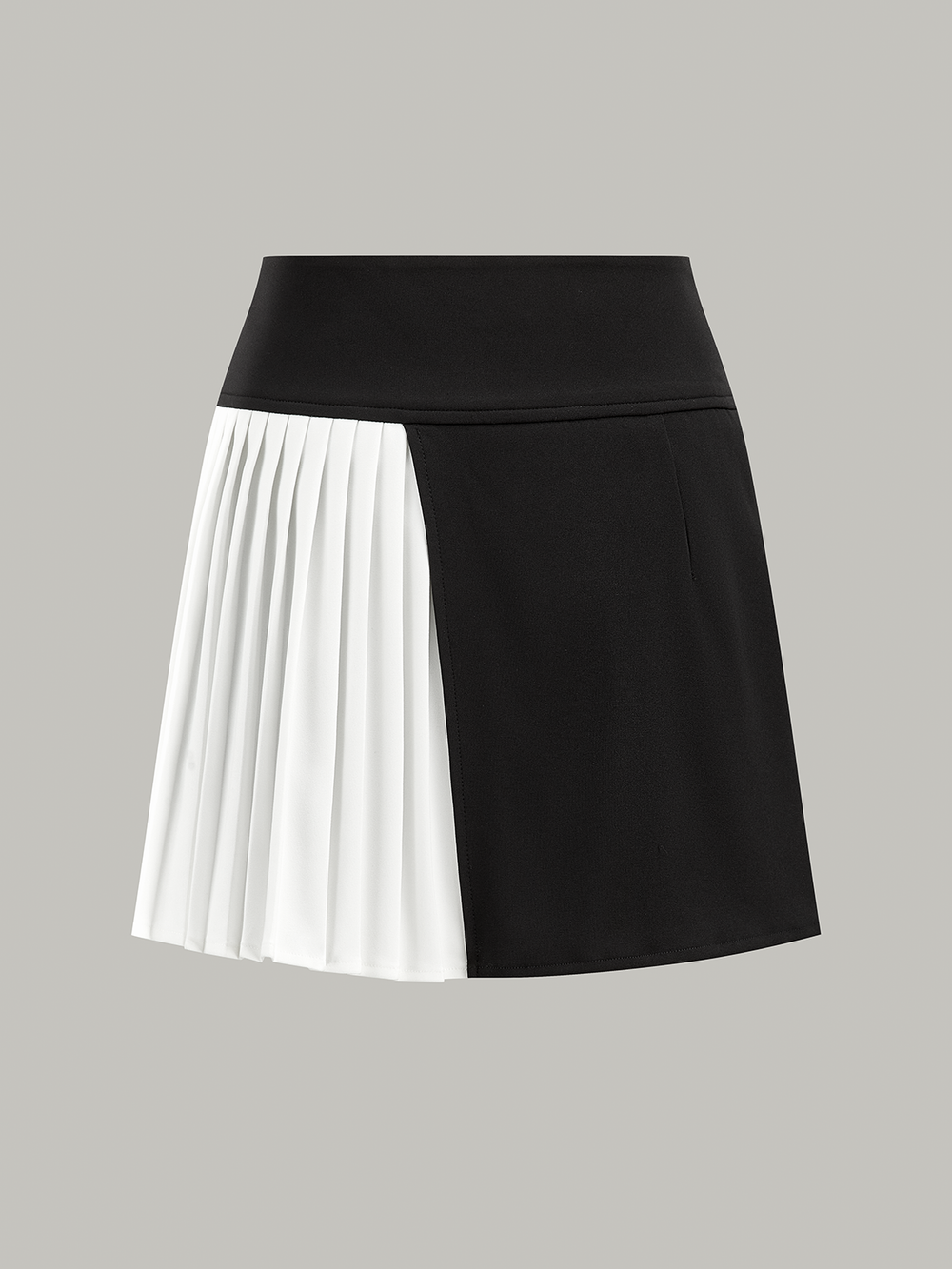 Jupe Mini Plissée à Panneaux Contrastants