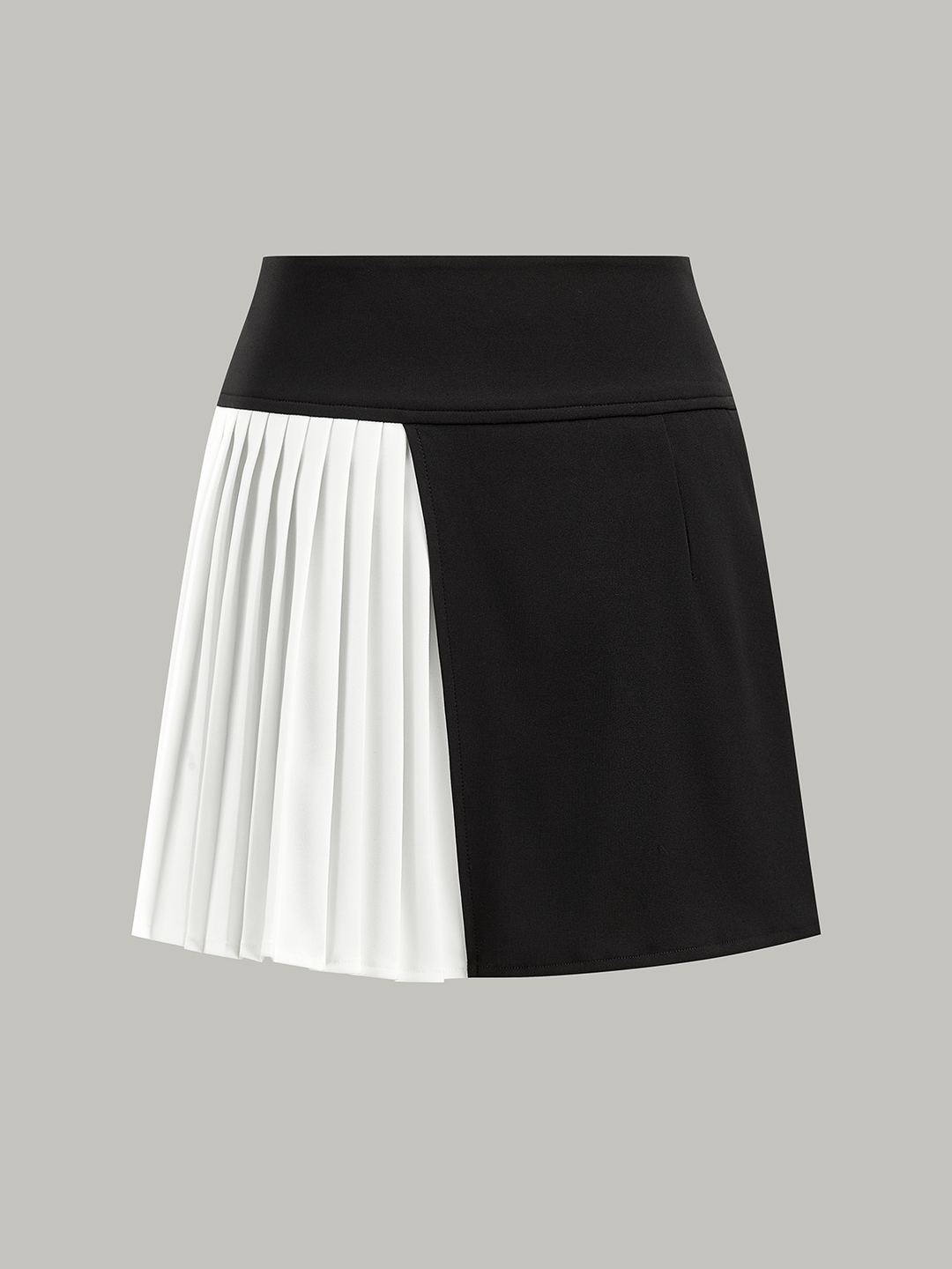 Jupe Mini Plissée à Panneaux Contrastants