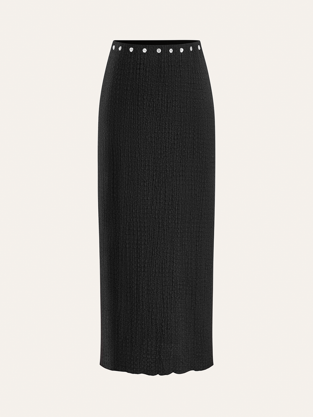 Ensemble Haut à Boutons Décoratifs et Jupe Midi