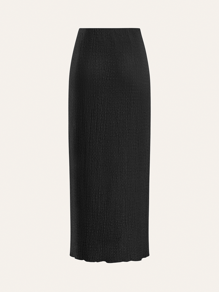 Ensemble Haut à Boutons Décoratifs et Jupe Midi