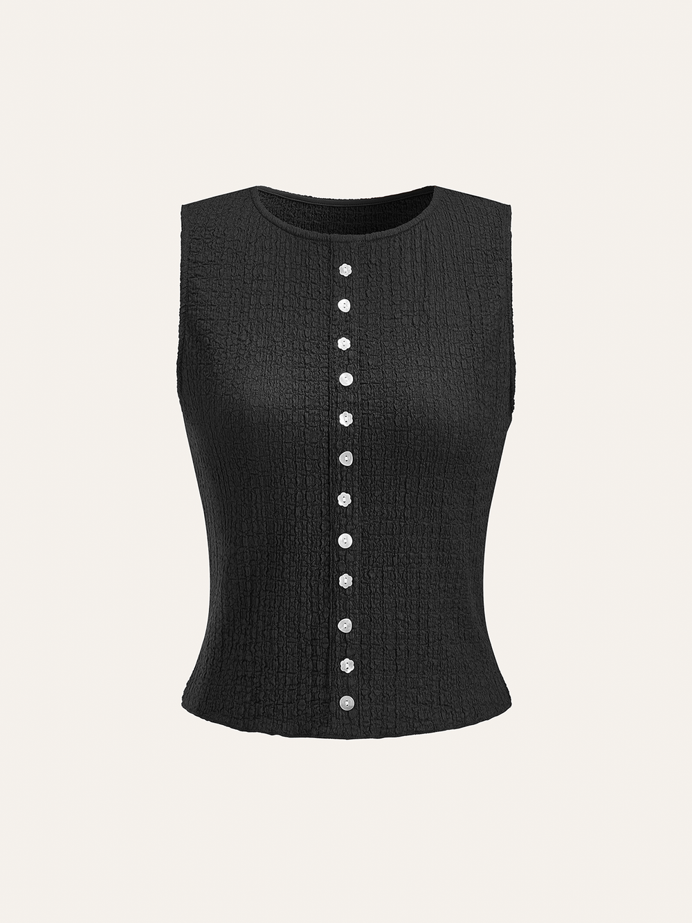 Ensemble Haut à Boutons Décoratifs et Jupe Midi
