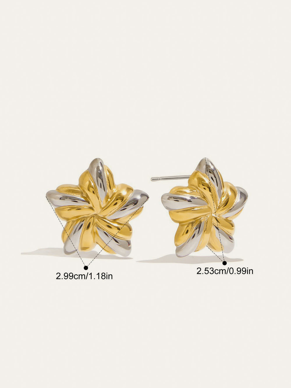 Boucles d'oreilles à clip "Two-Tone Flower-Shaped"
