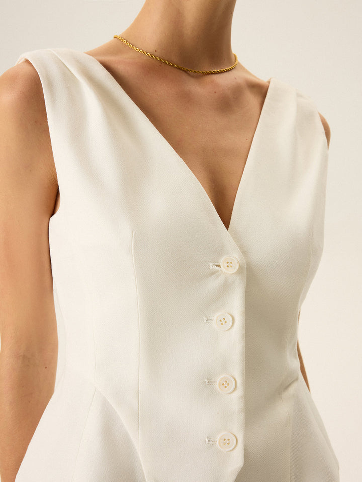 Gilet Péplum à Boutons