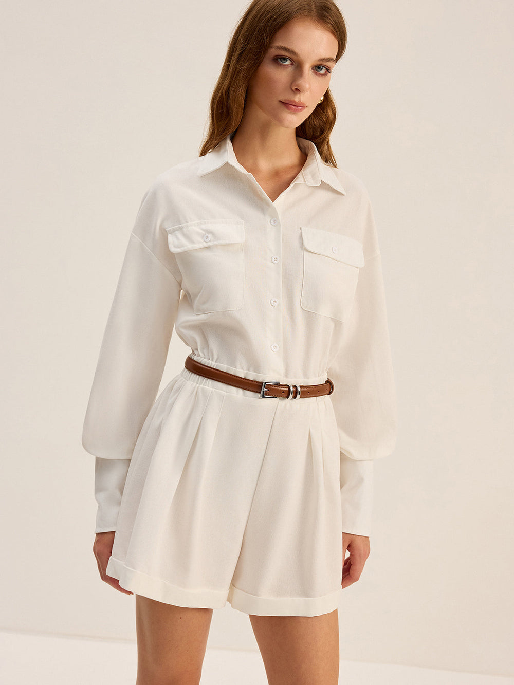 Combinaison Style Chemise Sans Ceinture