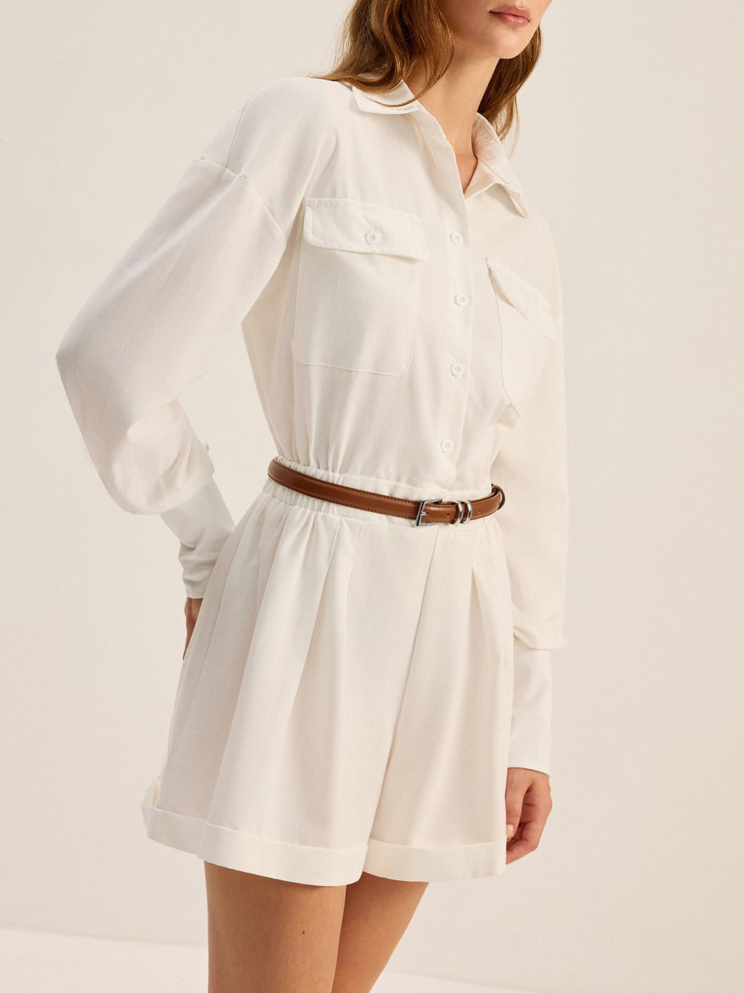 Combinaison Style Chemise Sans Ceinture