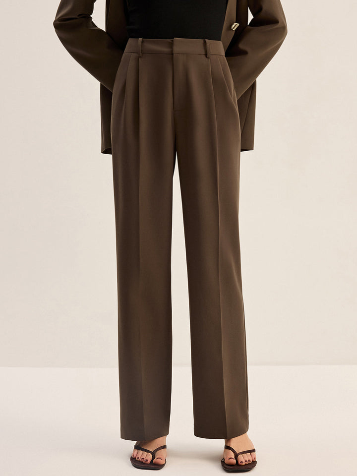 Pantalon plissé taille haute