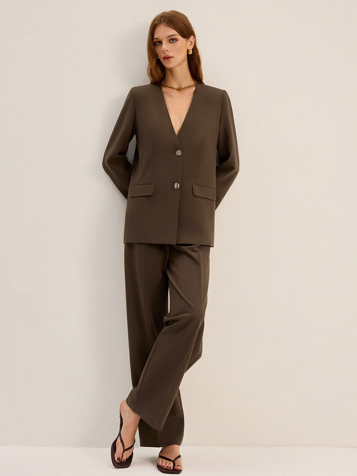 Pantalon plissé taille haute