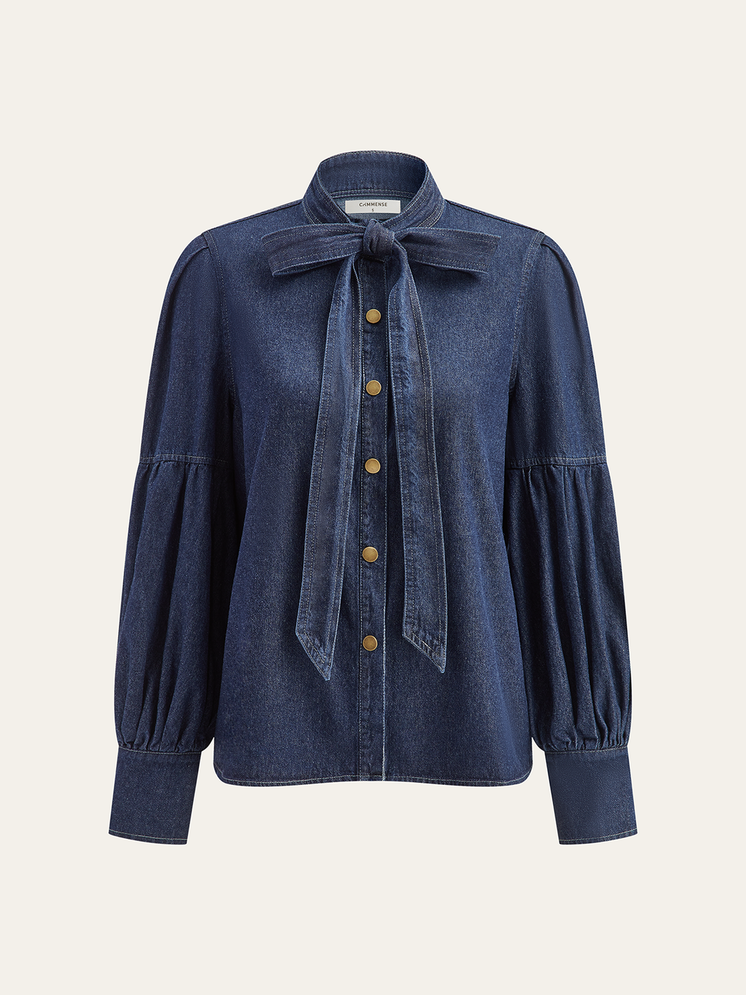 Chemise en jean à col noué