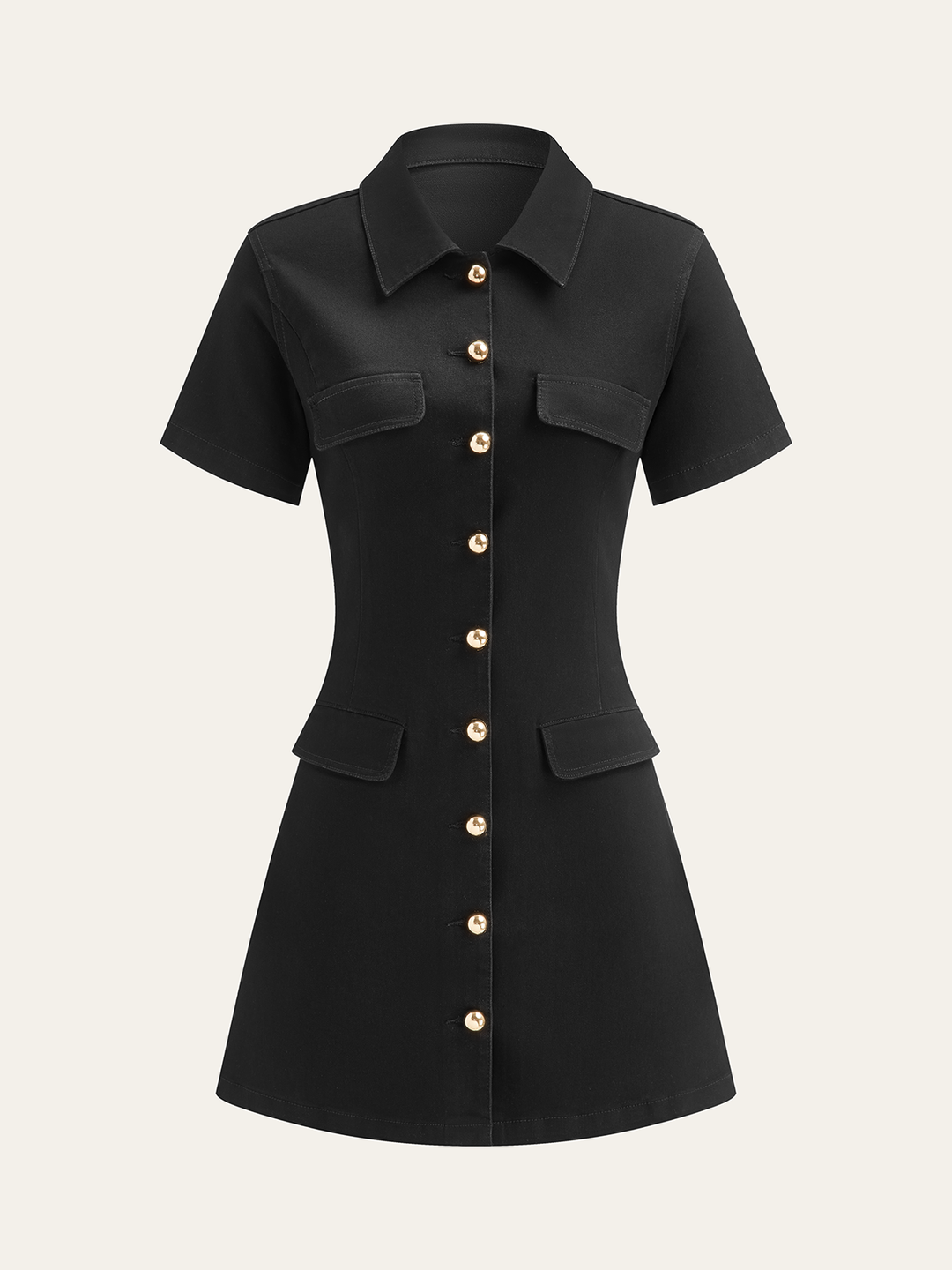 Robe Chemise Boutonnée en Denim