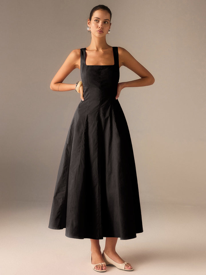 Robe Maxi en Coton avec Fermeture à Lacets au Dos