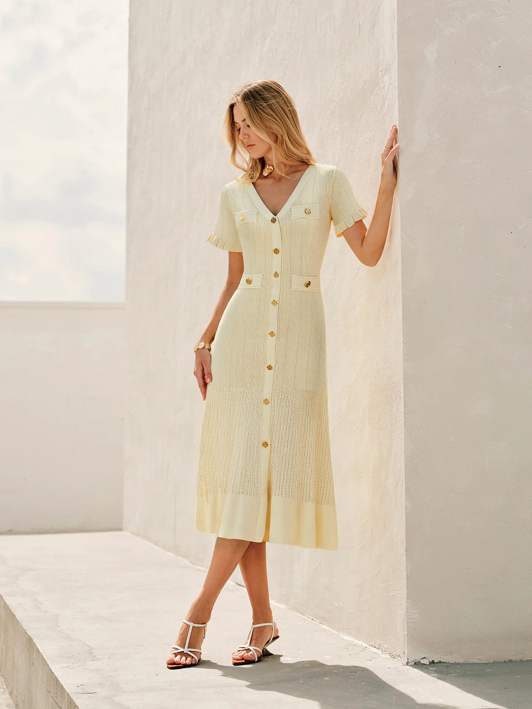 Robe Mi-longue Cardigan Tricot