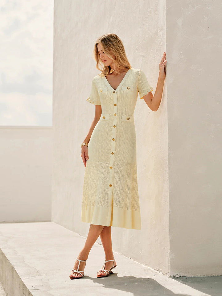 Robe Mi-longue Cardigan Tricot