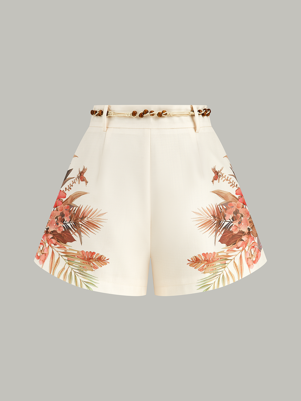 Short en jean taille mi-haute tropical à ceinture