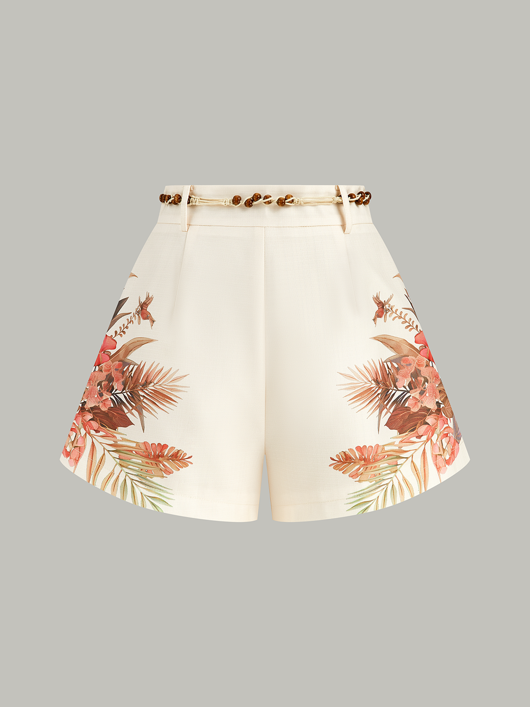 Short en jean taille mi-haute tropical à ceinture