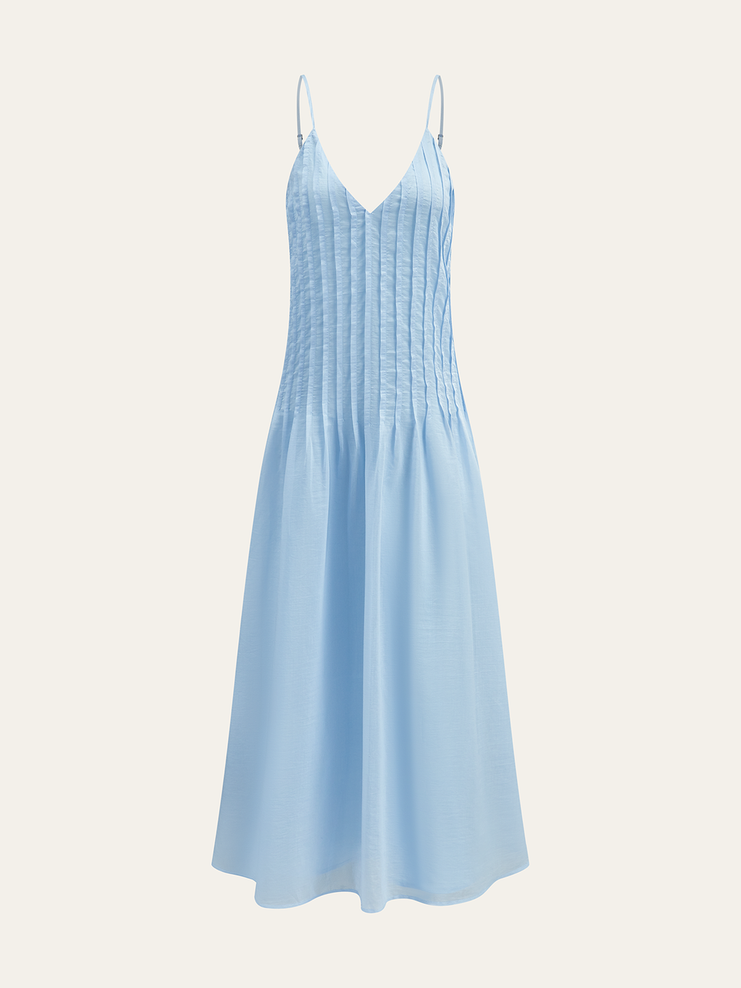 Robe Longue Plissée à col en V