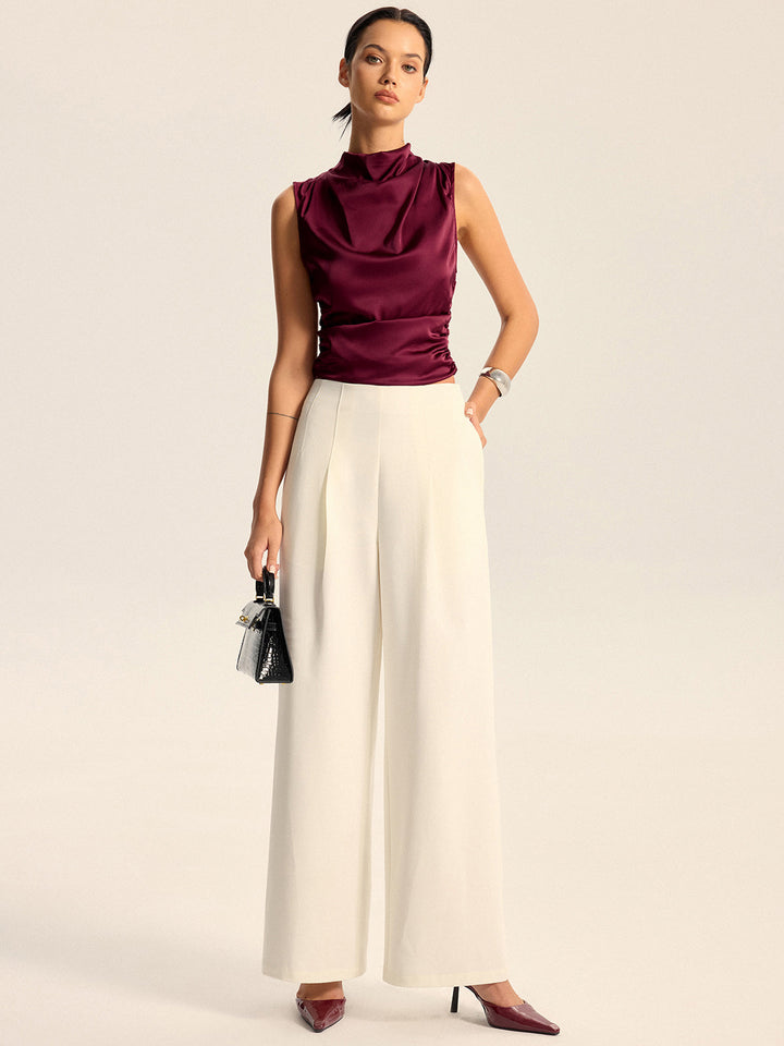 Pantalons Amples Taille Mi-Haute