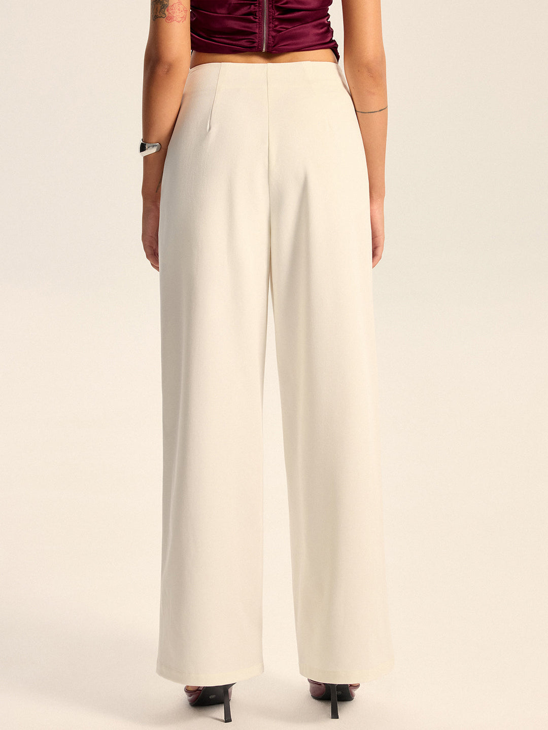 Pantalons Amples Taille Mi-Haute