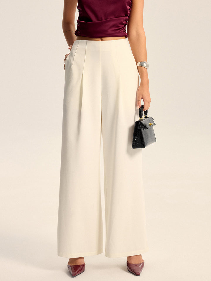 Pantalons Amples Taille Mi-Haute