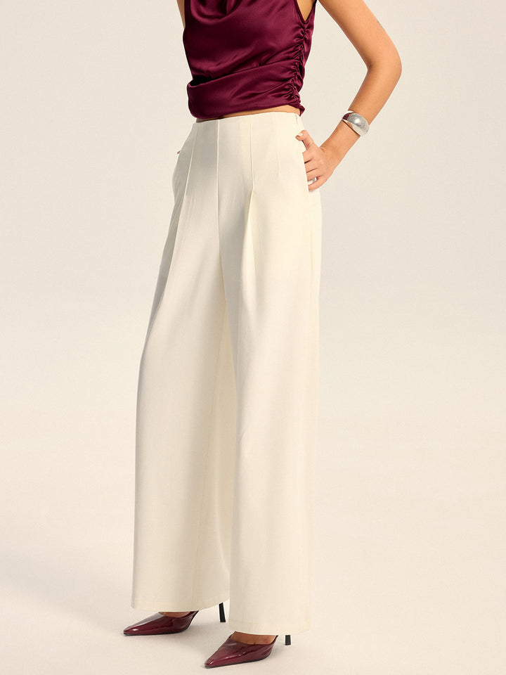 Pantalons Amples Taille Mi-Haute