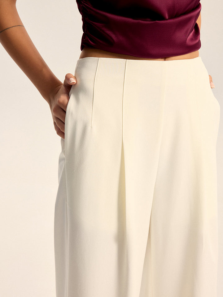 Pantalons Amples Taille Mi-Haute