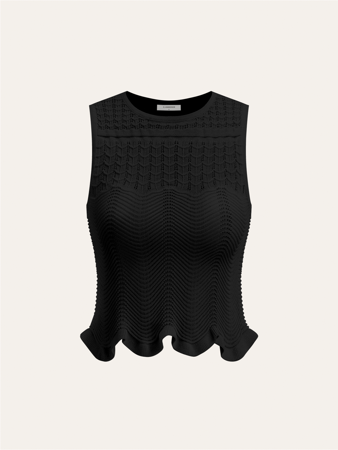 Haut en tricot sans manches à motif ondulé