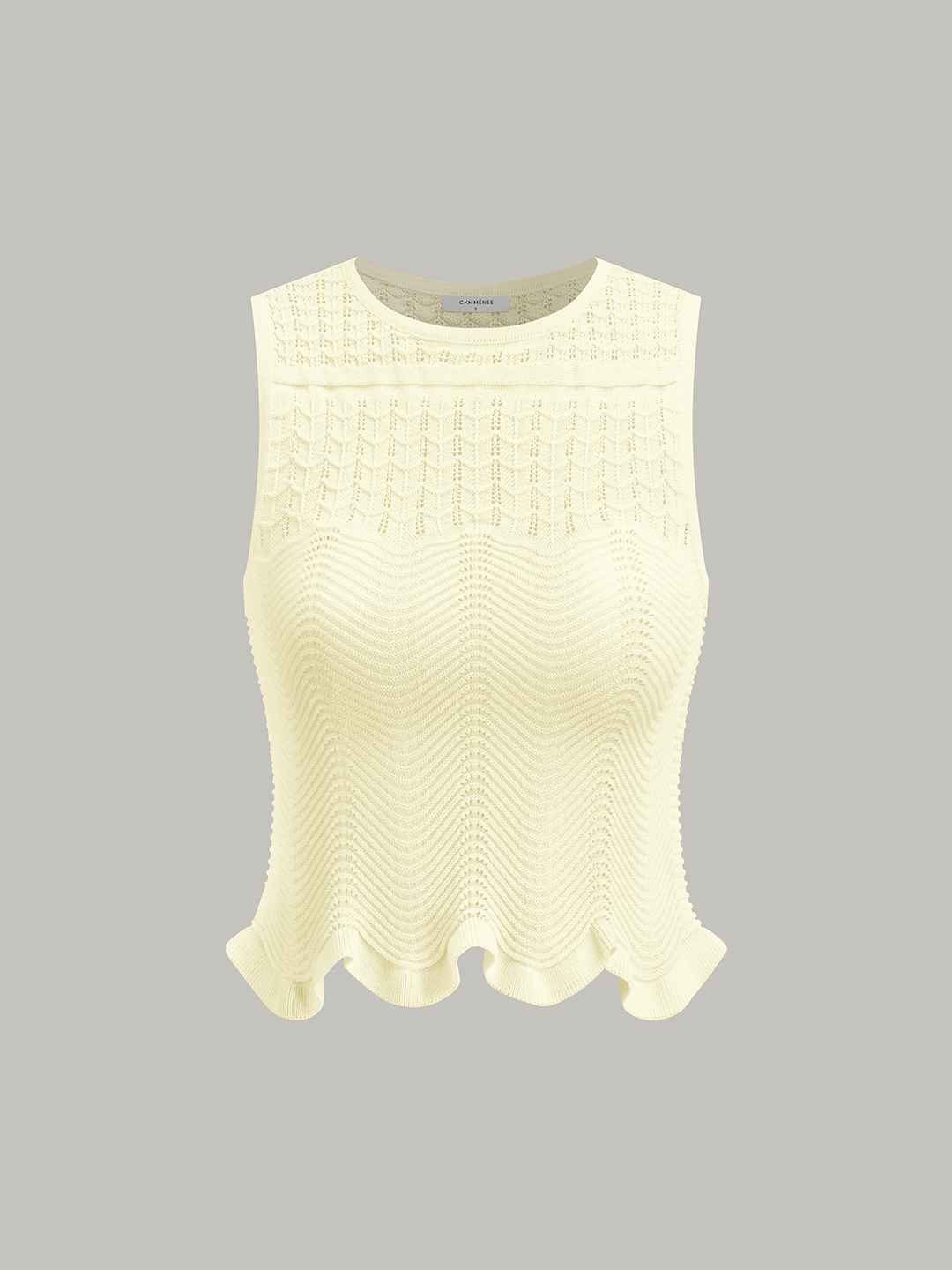 Haut en tricot sans manches à motif ondulé
