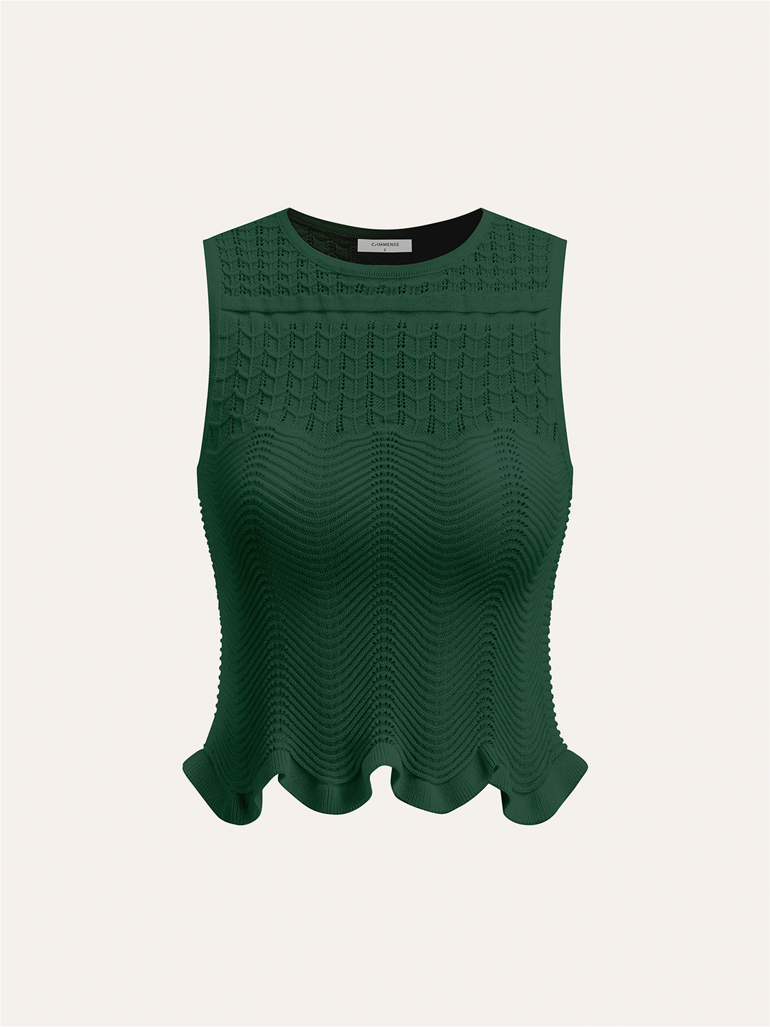 Haut en tricot sans manches à motif ondulé