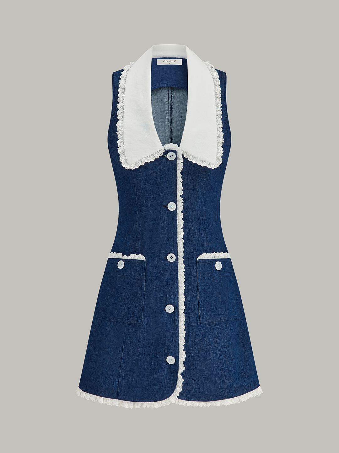 Robe Mini en Dentelle et Denim