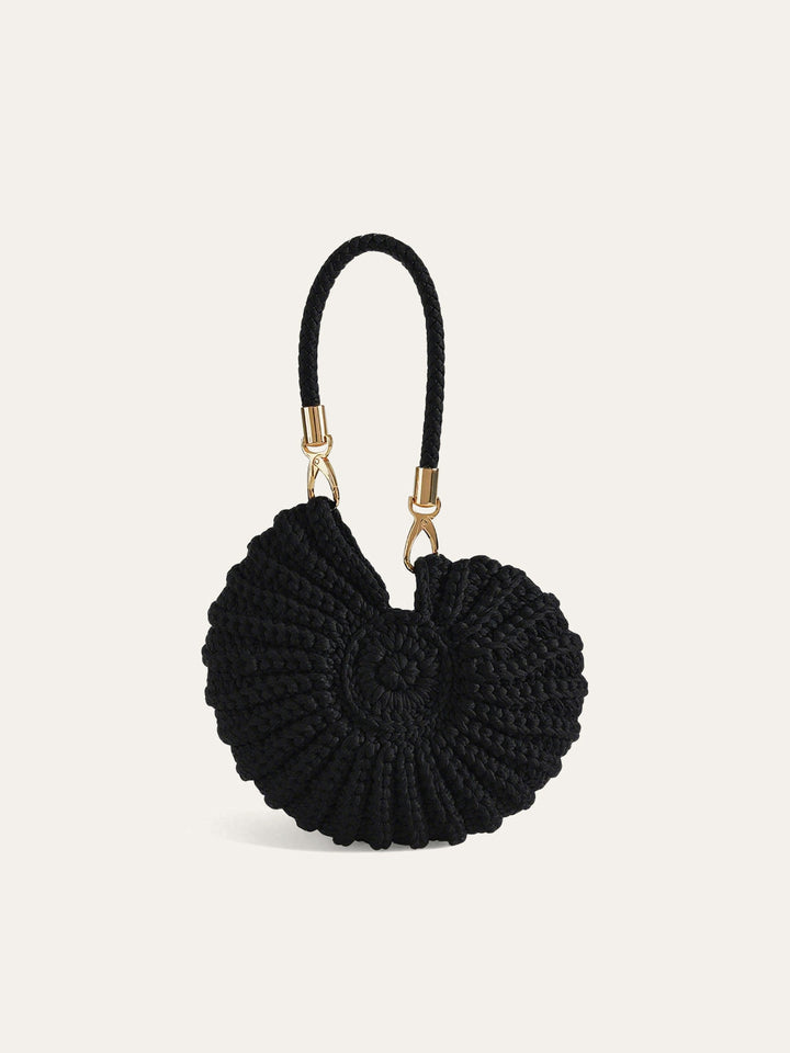 Sac à main en forme de conque au crochet