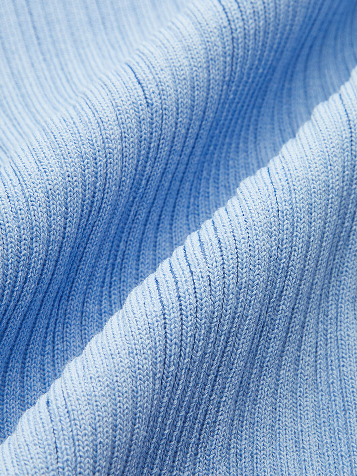 Robe en tricot à revers contrastant