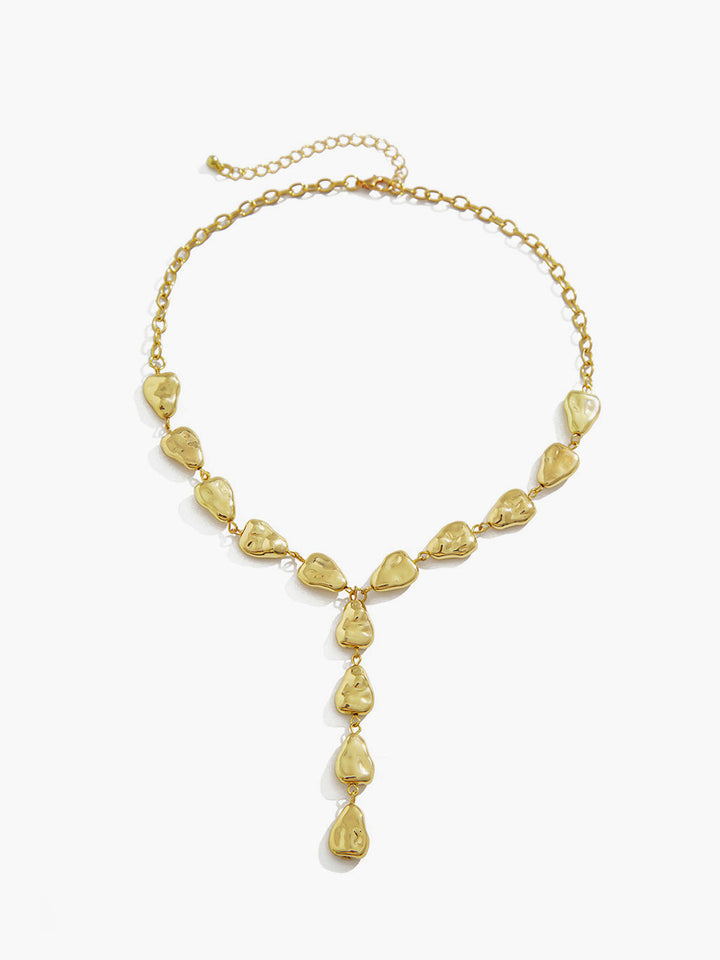 Collier avec pendentif en forme de Y baroque orné de perles