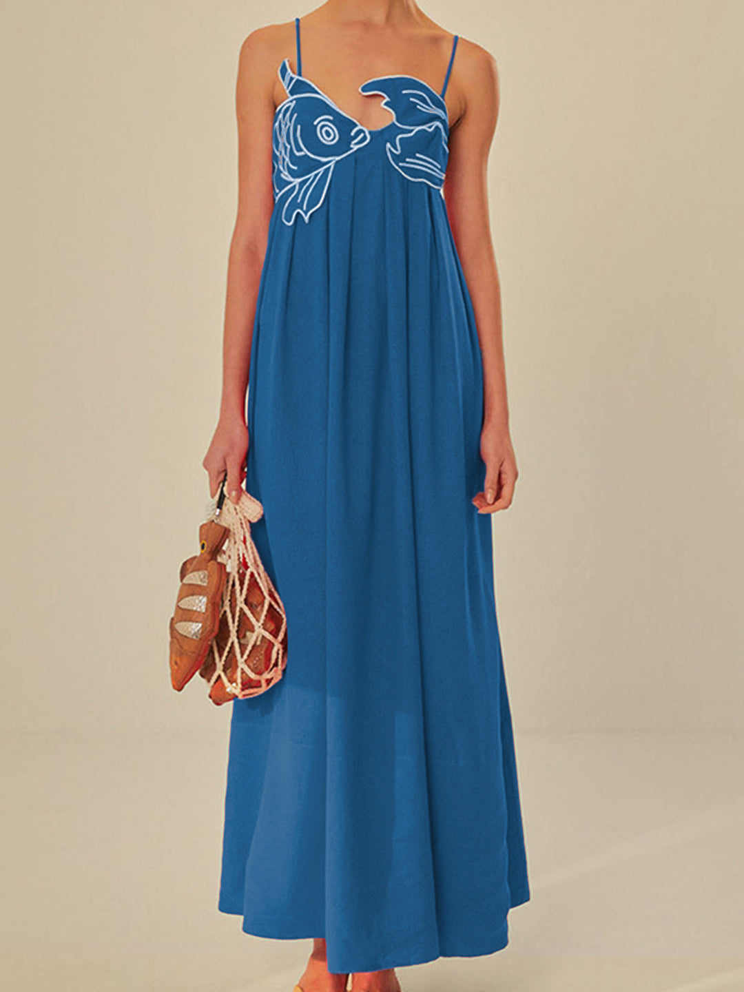 Robe Cami Semi-Transparente Brodé