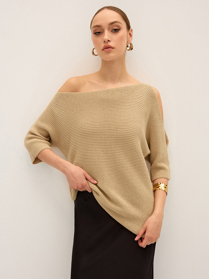 Haut en tricot asymétrique à une épaule