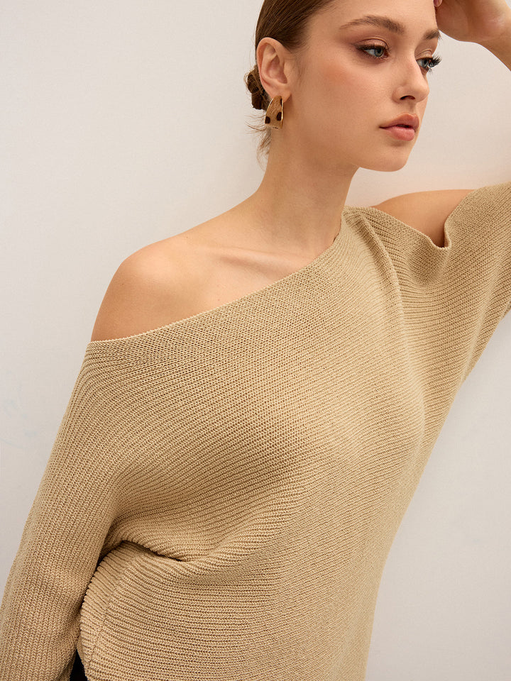 Haut en tricot asymétrique à une épaule