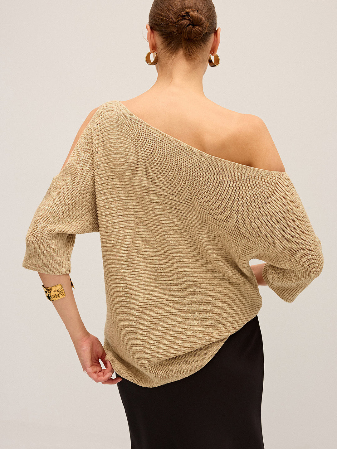 Haut en tricot asymétrique à une épaule