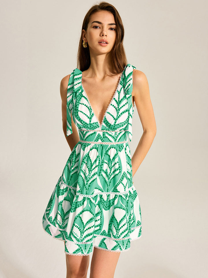 Robe Mini Évasée Imprimée