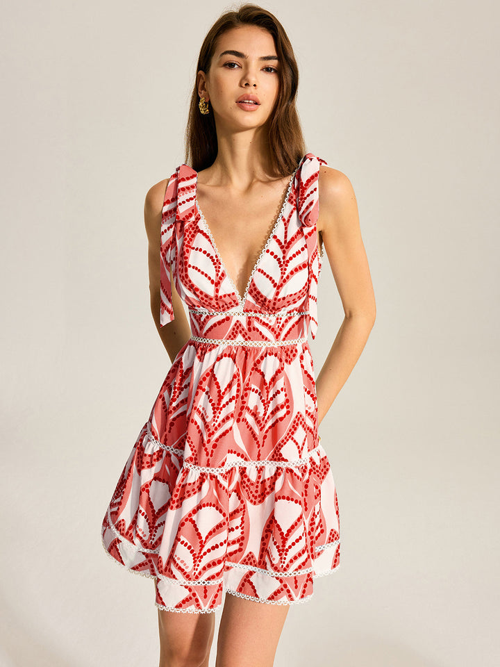 Robe Mini Évasée Imprimée