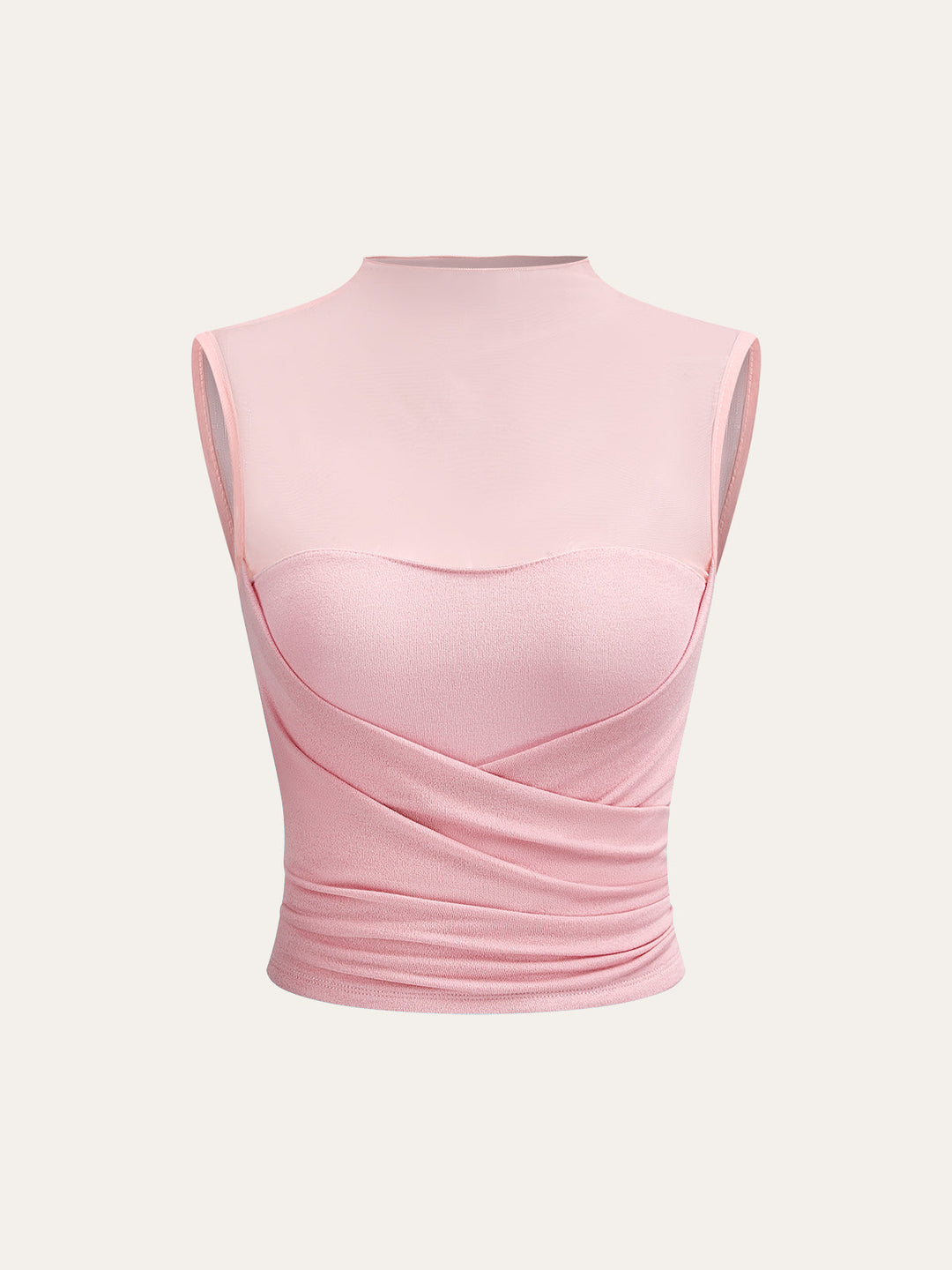 Haut enveloppant en mesh semi-transparent