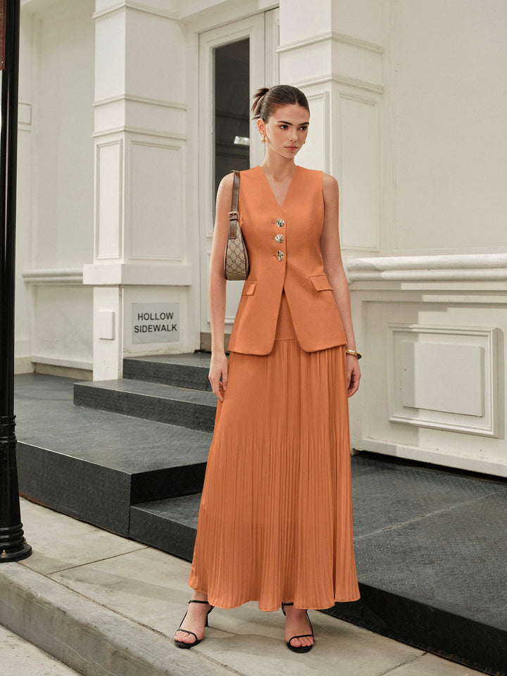 Gilet à Vestes à Poches Décorées