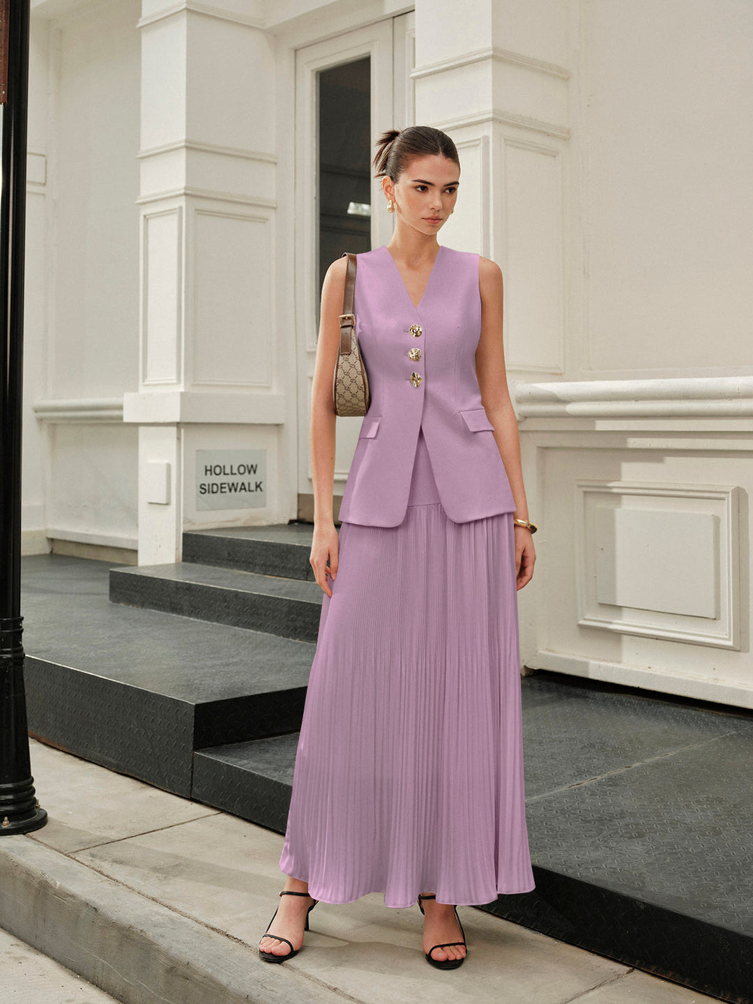 Gilet à Vestes à Poches Décorées