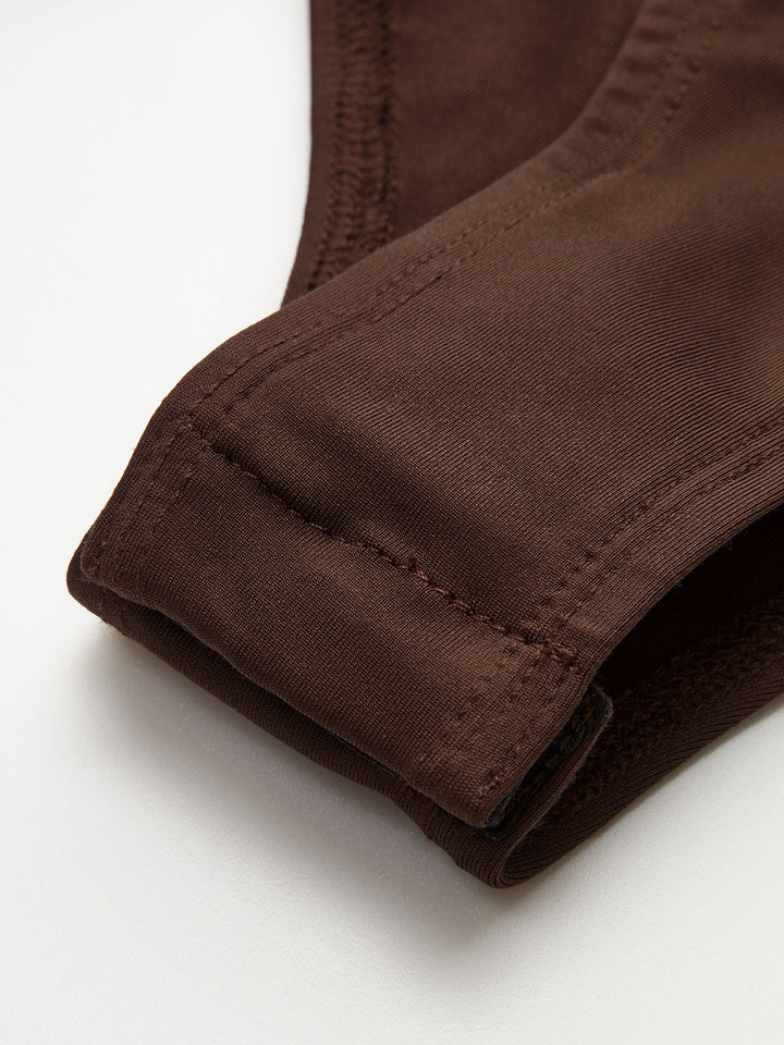 Body à Manches Longues avec Col en Satin